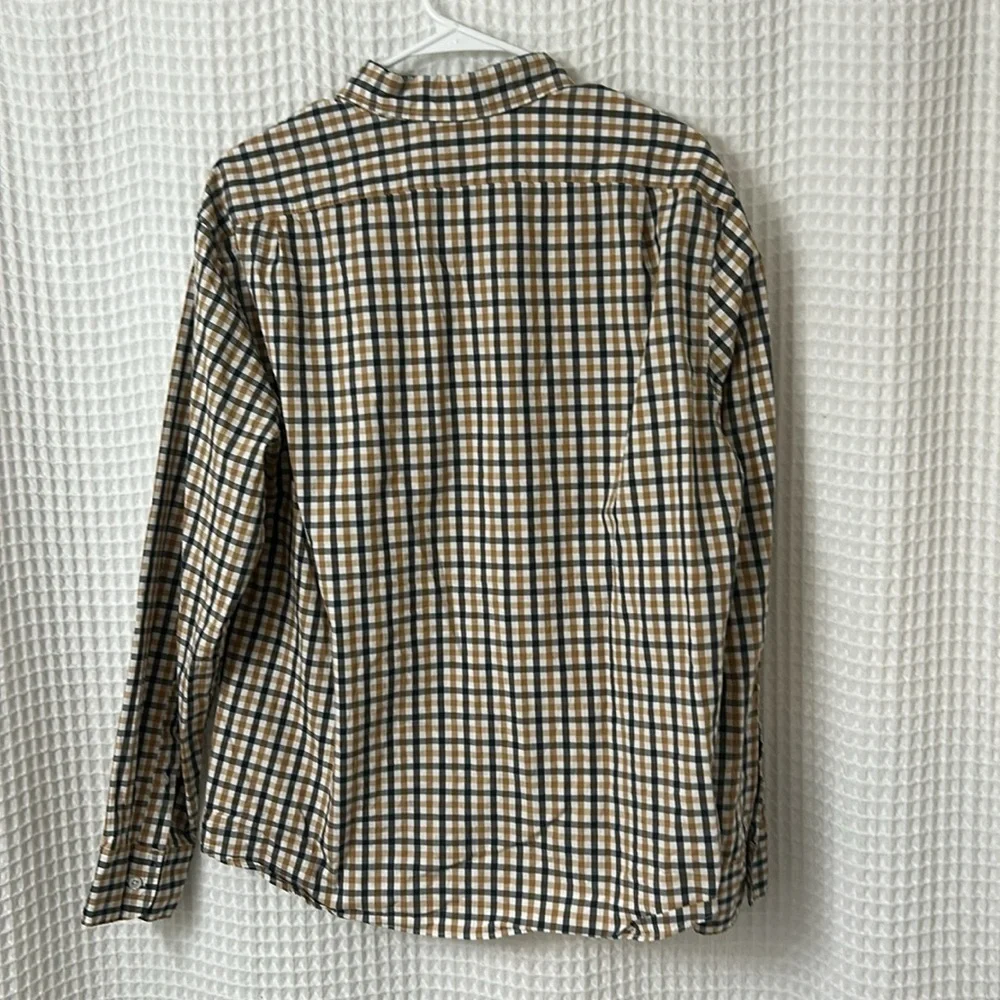 J.Crew Mens Shirt XL Slim Untucked Flex Washed Gingham Long Sleeve Button